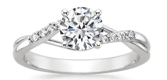 Twist Diamond Engagement Ring